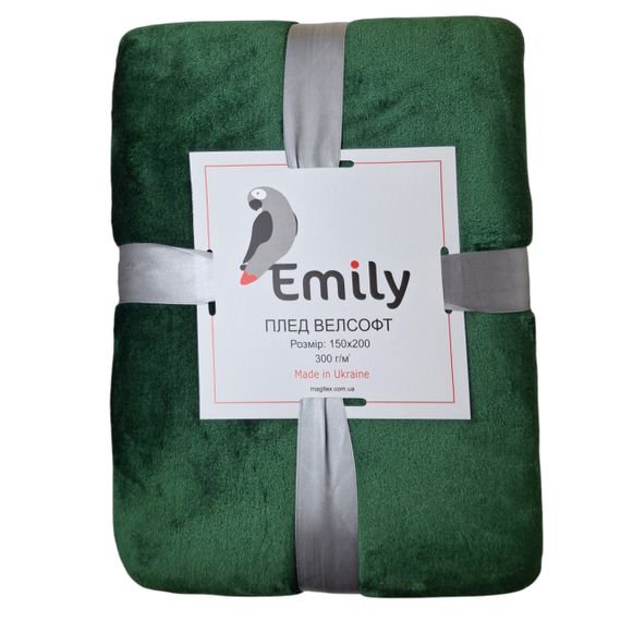 Плед Emily Manner велсофт 150х200 см 300 гм2 Dark Green (94326222) | Зображення 1