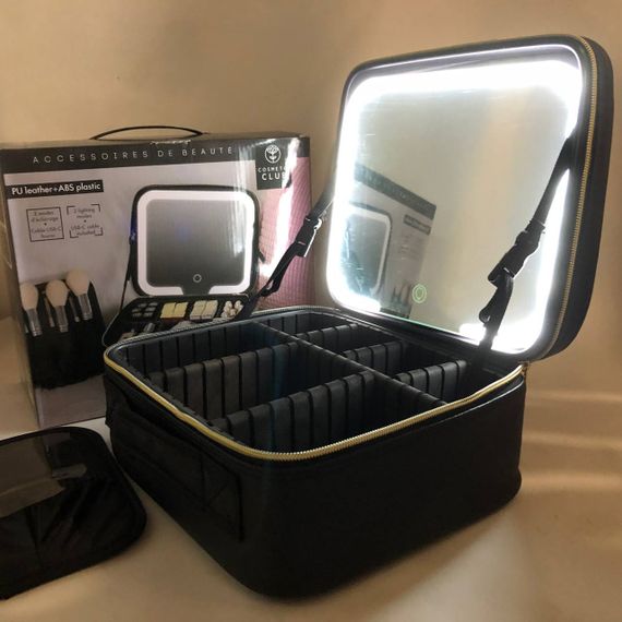 Органайзер для косметики для путешествий, Дорожная Косметичка с подсветкой, Косметический чемодан PA-47 | Зображення 4