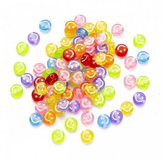 Декоративні намистинки для творчості Смайлики Будинок Бусин УТ100028626 в упаковці 70 шт