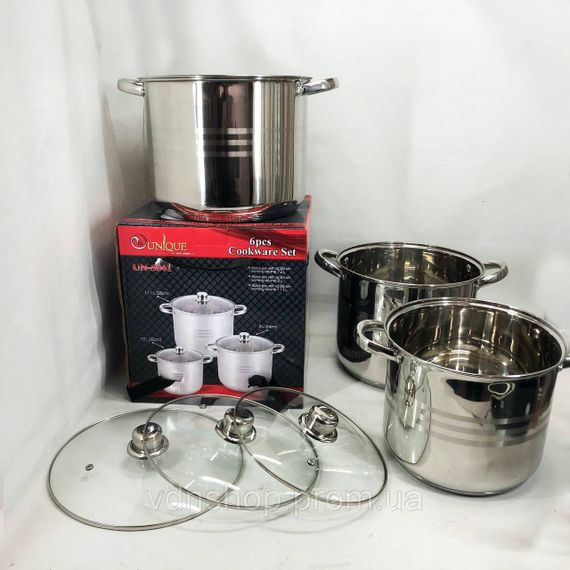 Набір каструль для електроплити Unique, Набір каструль з антипригарним покриттям Комплект HN-93 | Зображення 6