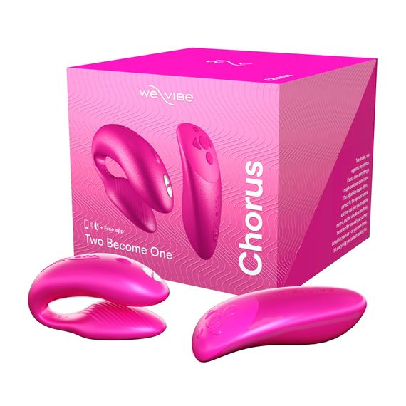 Смарт-вібратор для пар We-Vibe Chorus Cosmic Pink, сенсорне керування вібраціями стисненням пульта | Зображення 7