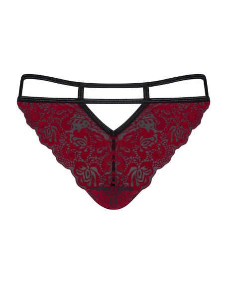 Трусики Obsessive Sugestina Bordeaux-Black L / XL, Бордовый, L-XL | Зображення 5