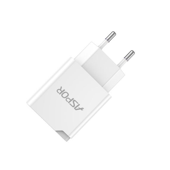 Мережевий зарядний пристрій Aspor A826 PD (20W/USB/Type-C) + кабель USB — Type-C-білий | Зображення 1