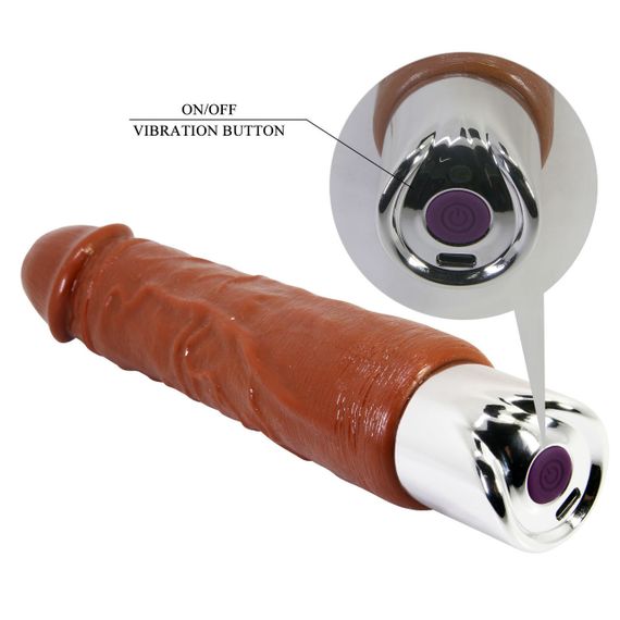 Перезаряжаемый вибратор реалистик Pretty Love - Rufus Pro Realistic Vibrating Dildo Brown, BW-500082DC Sex Aura | Зображення 6