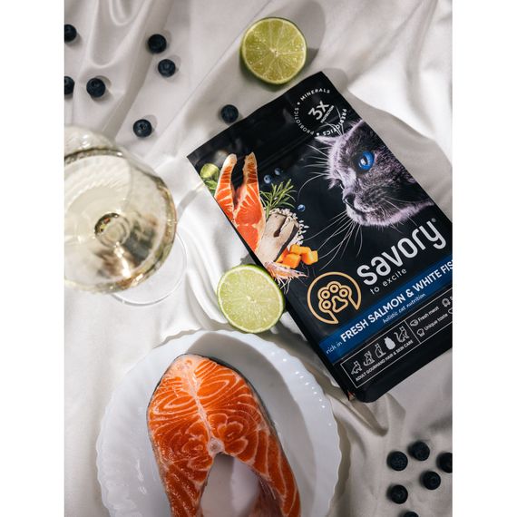 Корм сухий Savory Adult Cat Gourmand Fresh Salmon and White Fish для дорослих котів зі свіжим лососем і білою рибою 400 г | Зображення 4