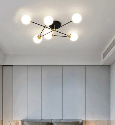 Люстра стельова на 6 лампочок 26593 Чорний 18х90х90 см. | Зображення 1