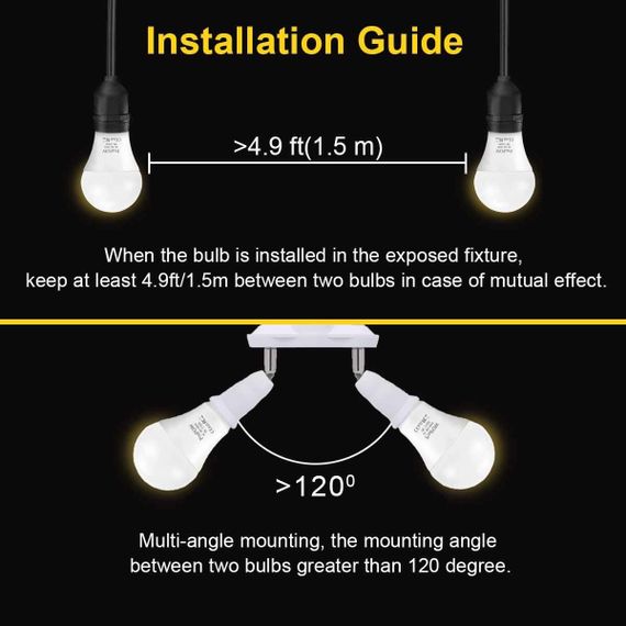 Лампочка ProPOW Dusk to Dawn, 9 Вт (эквивалент 60 Вт), светодиодные лампы A60 с датчиком света, интеллектуальн | Зображення 2