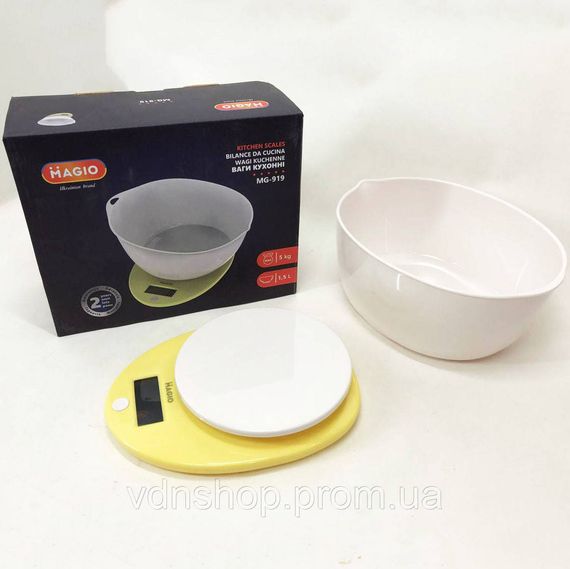 Ваги для кухні з функцією тари Magio, Ваги кухонні з автоматичним вимкненням для їжі чашею IP-99 | Зображення 4