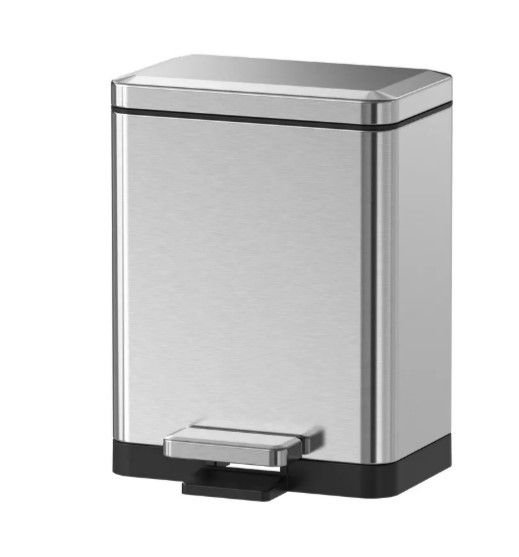 Відро для сміття Koer TC-010306-02 з плавним закриттям, прямокутне, 6 л, нержавійка (KR5600)