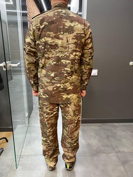 Військова форма (китель та штани) літня, мультикам темна, розмір 3XL, літня тактична форма для військових | Зображення 4
