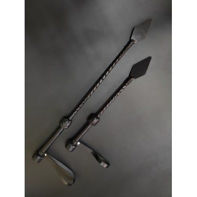 Стек із трояндою БДСМ Candy Hero шкіра, короткий, чорний | Зображення 1