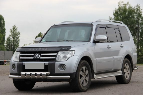 Передняя защита ST015-13 (нерж.) для Mitsubishi Pajero Wagon IV | Зображення 1