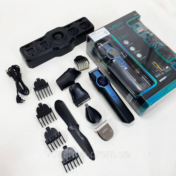 Акумуляторна машинка-тример для стрижки волосся VGR V-173 13 в 1, Тример для волосся портативний BX-60 | Зображення 1