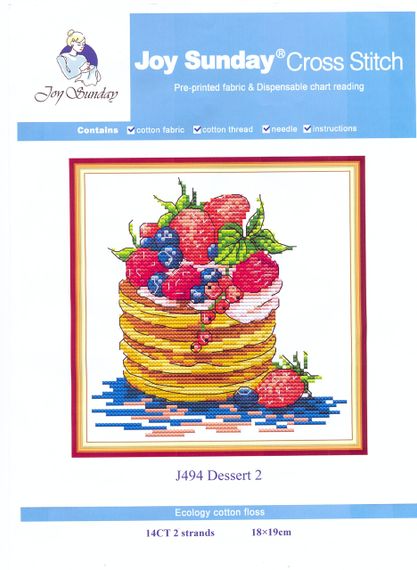 Набір для вишивання хрестиком по нанесеному на канву схемі "Dessert 2". AIDA 14CT printed, 18*19 см | Зображення 1