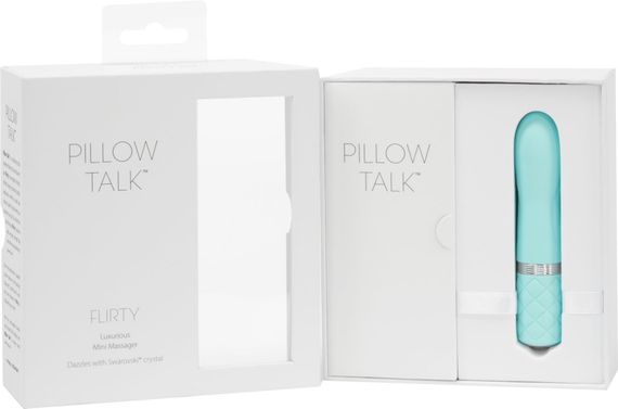 Роскошный вибратор PILLOW TALK - Flirty Teal с кристаллом Swarovski, гибкая головка | Зображення 9