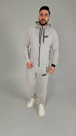 Костюм Puma худі на молнії сірий | Зображення 1