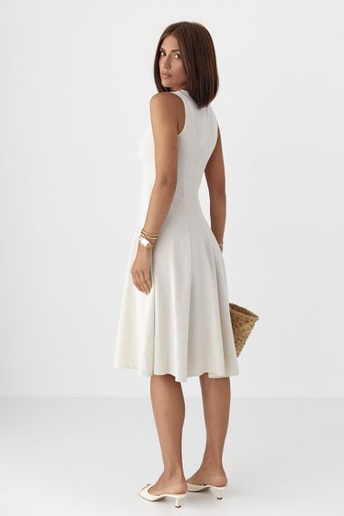 Сукня довжини міді без рукавів - бежевий цвет, S (є розміри) | Зображення 1