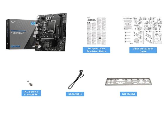 Материнcкая плата MSI PRO H610M-E s1700 H610 2xDDR5 M.2 HDMI D-Sub mATX 911-7D48-070 | Зображення 1