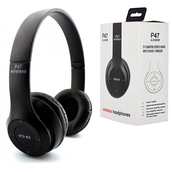 Бездротові навушники Bluetooth Wireless Headset P47 Black Гарнітура для ПК, телефону AI-278 з мікрофоном | Зображення 3