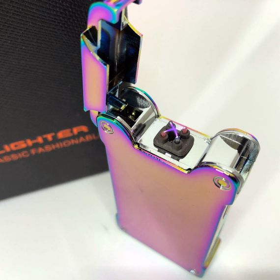 Дугова електроімпульсна запальничка із USB-зарядкою ліхтариком LIGHTER HL-437. FI-691 Колір: хамелеон | Зображення 5