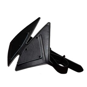 Маска на очі LOCKINK Vixen Blindfold, чорна, натуральна шкіра, регульований обсяг