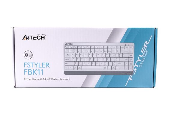 Клавіатура бездротова A4Tech Fstyler FBK11 (White),  USB, колір білий | Зображення 6