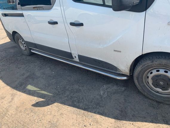 Боковые пороги Premium (2 шт., нерж.) 51 мм, короткая база для Nissan Primastar 2002-2014 гг | Зображення 5