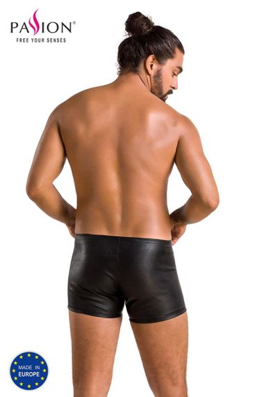 Чоловічі шкіряні боксери з блискавками Passion 049 SHORT MATT S/M Black sexstyle | Зображення 5