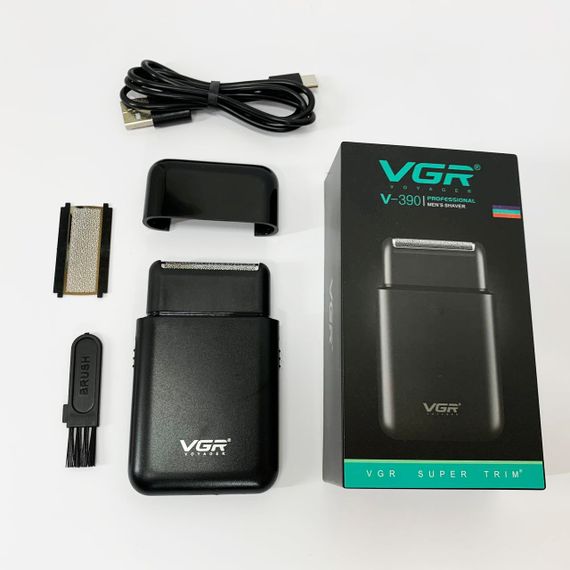 Аккумуляторная мужская мини электробритва VGR V-390 для бритья бороды и усов шейвер. Цвет: черный | Зображення 7