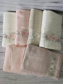 Полотенца Pupilla EVA ROSE 3D 50х90см Пенье набор 6шт