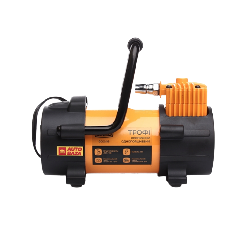 Компресор авто однопоршневий профі 12V 180W 40л/хв 10 Атм прикурювач + кручений шланг та клеми СИЛА | Зображення 1
