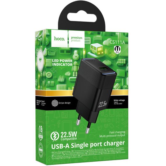 МЗП Hoco CS111A Lounge PD22.5W (1USB-C) Black | Зображення 3