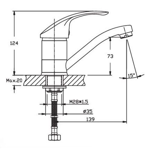Змішувач для кухні Haiba FABIO 555 HB0106 | Зображення 1