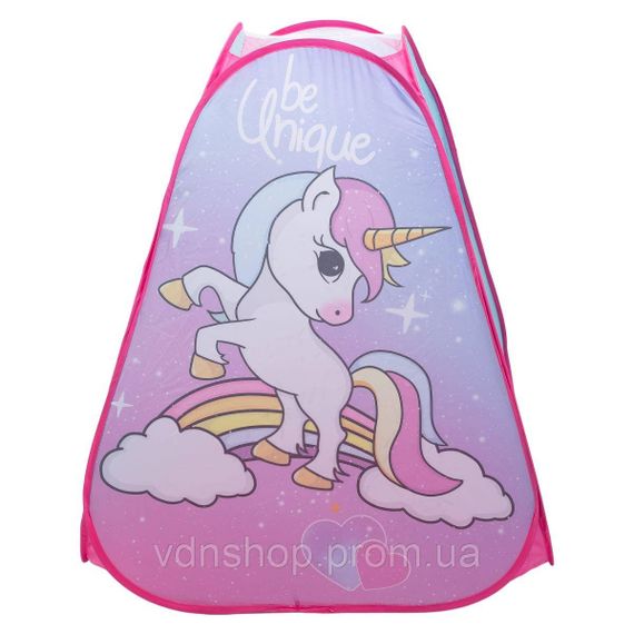 Намет дитячий 80×80×100 см ігровий намет для дівчаток вуличний з єдинорогом Рожевий HP-S-2ND | Зображення 2
