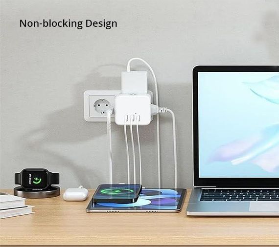 Розетка разветвитель, Куб удлинитель 6 в 1, 3 розетки, зарядными устройствами USB A и 1 USB C, | Зображення 6