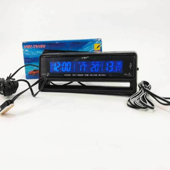 Автомобільний годинник з термометром та вольтметром VST-7010V | Зображення 6