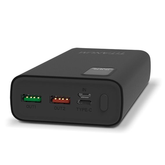 Повербанк с быстрой зарядкой TITANUM TPB-727S-B 20000mAh 22.5W Li-Pol Type-C Black | Зображення 2