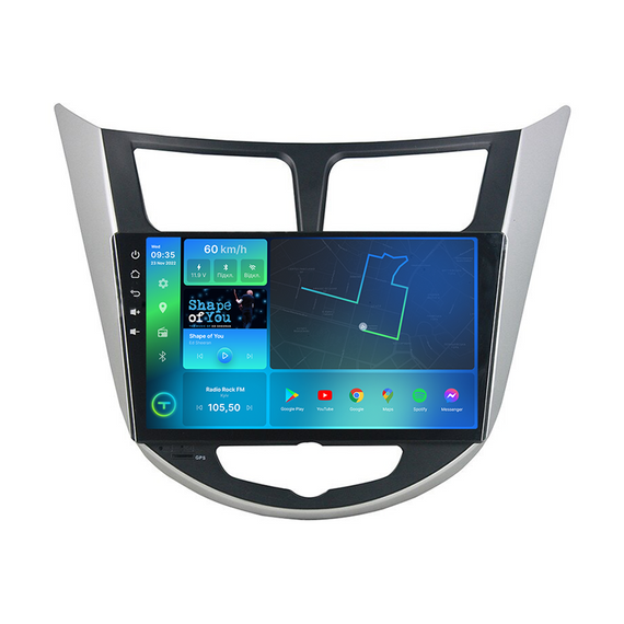 Штатна магнітола Torssen Hyundai Accent 2011-2018 silver+black F98256 4G Carplay DSP