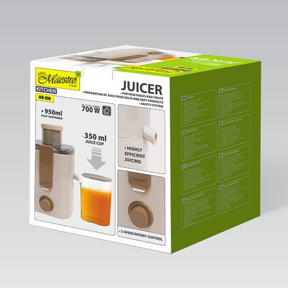 Соковыжималка для фруктов и овощей Maestro MR-800 центробежная 700 Вт электрическая | Зображення 6
