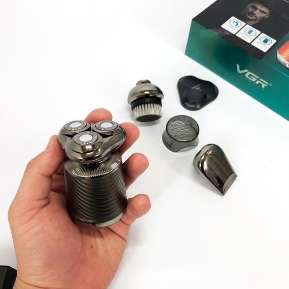 Акумуляторна бритва для гоління голови VGR V-391, Професійна електробритва, Бритва для сухого гоління ZB-82 | Зображення 8