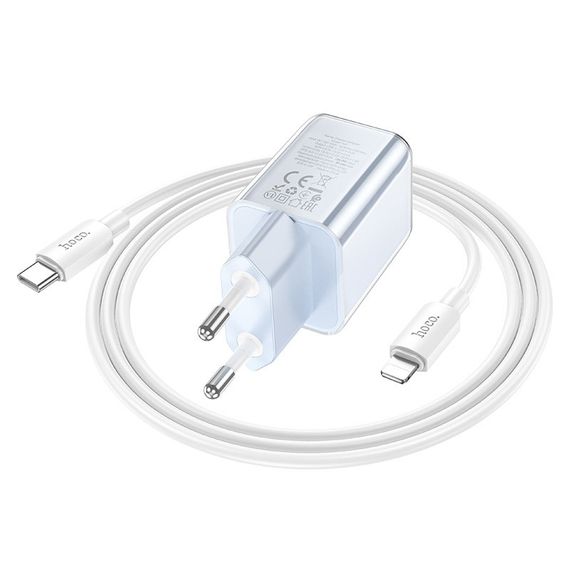 МЗП Hoco N47 Glorious PD30W (1USB-C) + кабель Type-C to Lightning Blue | Зображення 2