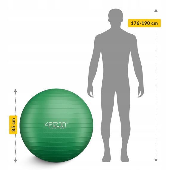 М'яч для фітнесу (фітбол) 4FIZJO 85 см Anti-Burst Green (P-5907739316394) | Зображення 3