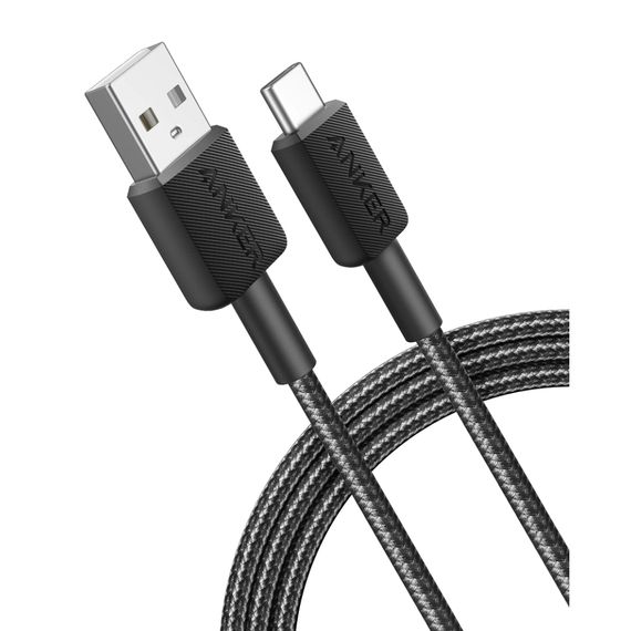 Дата кабель USB 2.0 AM to USB-C 1.8m nylon 322 black Anker (A81H6G11) | Зображення 4