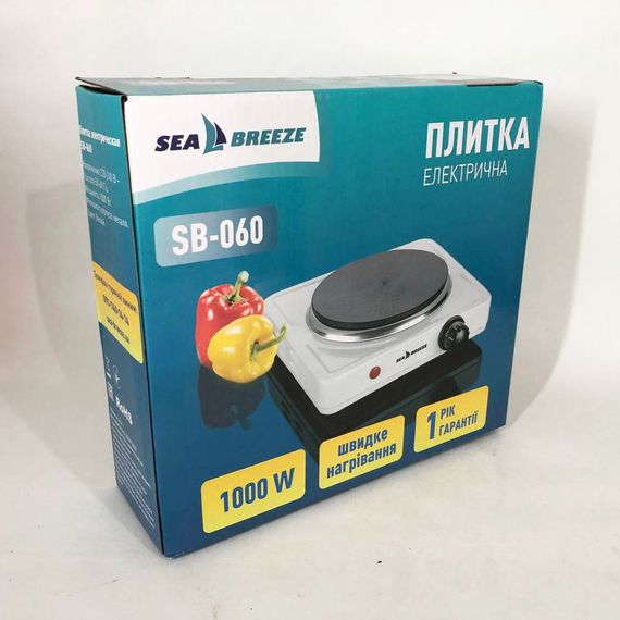 Настольная плита электрическая Sea Breeze SB-060, мощная настольная электроплита. Цвет: белый | Зображення 6