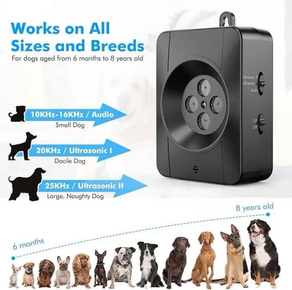 Антилай ультразвуковий із 3 регульованими рівнями, Пристрій проти гавкання собак Anti Barking Device Enhance | Зображення 1