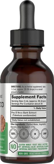Екстракт По Дарко Horbäach Pau D'Arco Liquid Extract, 2 fl oz (59 mL) Dropper Bottle | Зображення 1