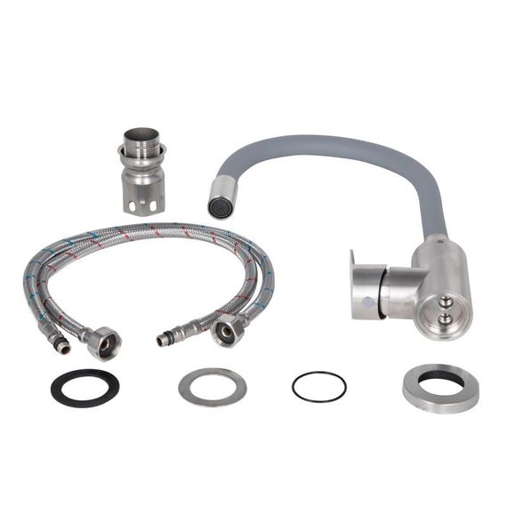 Змішувач для кухні Lidz Vida 04R-GFS, U-подібний гнучкий | Зображення 2