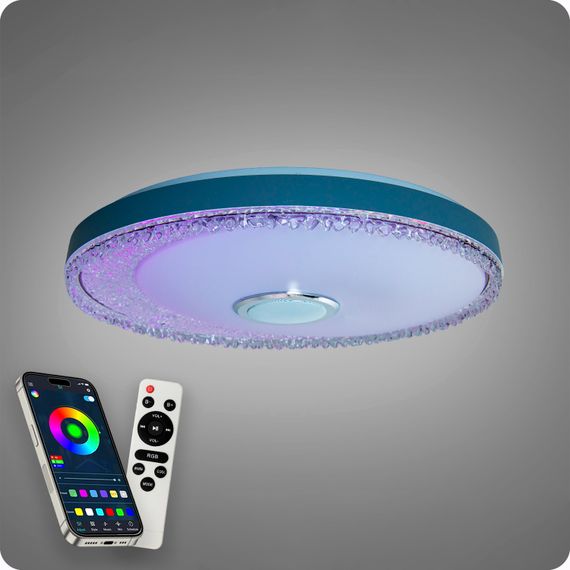 Люстра світлодіодна 517 Dlight RGB з пультом і  колонкою 80Вт Білий (02160) | Зображення 3