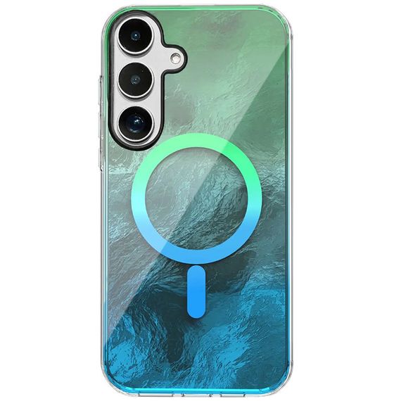 Чехол TPU Shiny Mountain (MagFit) для Samsung Galaxy S24+ Green / Blue
