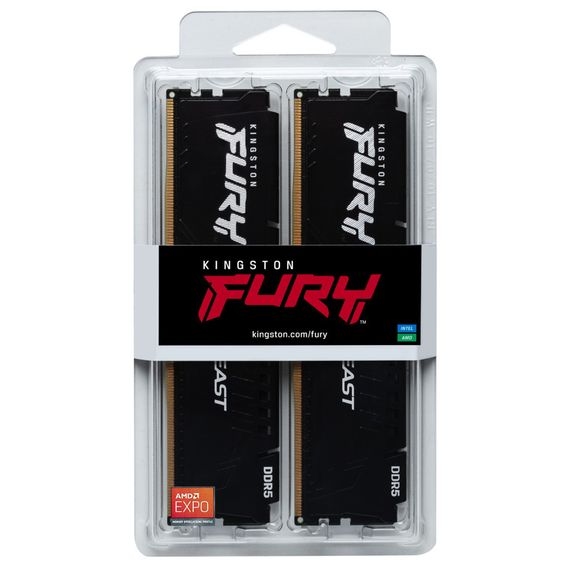 Модуль пам'яті для комп'ютера DDR5 16GB (2x8GB) 6000 MHz Beast Kingston Fury (ex.HyperX) (KF560C36BBEK2-16) | Зображення 4